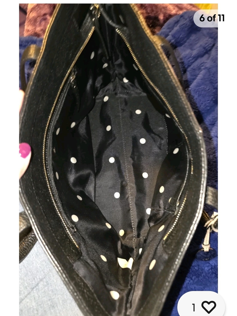 kate spade Two-Tone Black and Cream Leather Tote - Picture 5 of 10